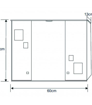 ОГЛЕДАЛЕН PVC ШКАФ ЗА БАНЯ ICMC 1034-60 BEIGE