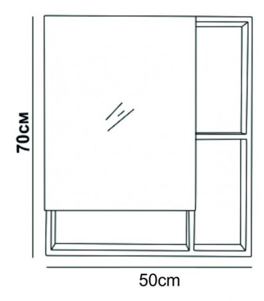 ОГЛЕДАЛЕН PVC ШКАФ ЗА БАНЯ ICMC 5070 - 50
