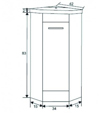 PVC ЪГЛОВ ШКАФ ЗА БАНЯ ICP 4040