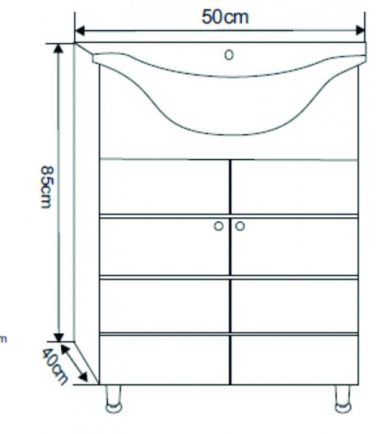 PVC ШКАФ ЗА БАНЯ ICP 5041 NEW