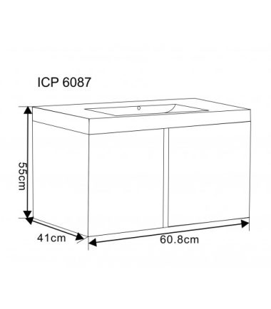 PVC ШКАФ ЗА БАНЯ ICP 6087 BEIGE