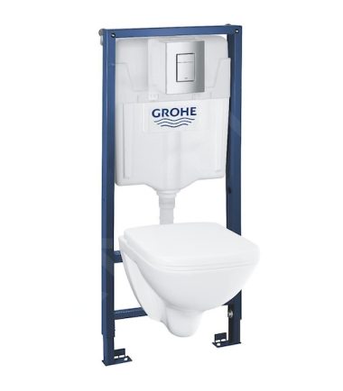 ПРОМО КОМПЛЕКТ ТОАЛЕТНА ЧИНИЯ С ВГРАДЕНО КАЗАНЧЕ GROHE SOLIDO И КВАДРАТЕН БУТОН 39 467 000