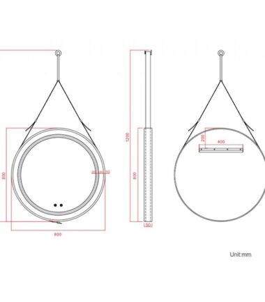 ОГЛЕДАЛО ЗА БАНЯ LED D80 CATANIA-80 1398MB-80