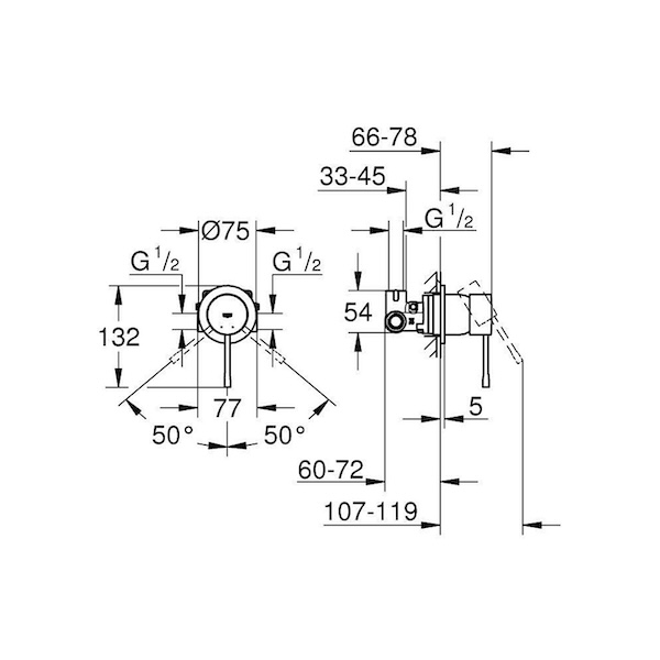 291970000 СМЕСИТЕЛ ЗА БИДЕ С ТЯЛО ЗА ВГРАЖДАНЕ GROHE ESSENCE 29197