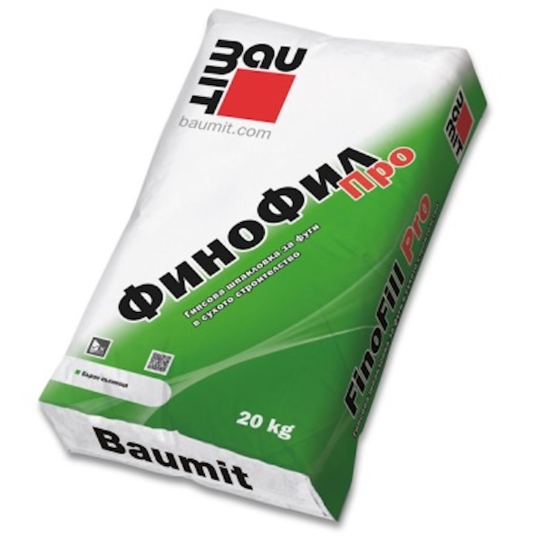 finofil pro baumit ГИПСОВА ШПАКЛОВКА ЗА ФУГИ БАУМИТ ФИНОФИЛ ПРО 20 КГ.